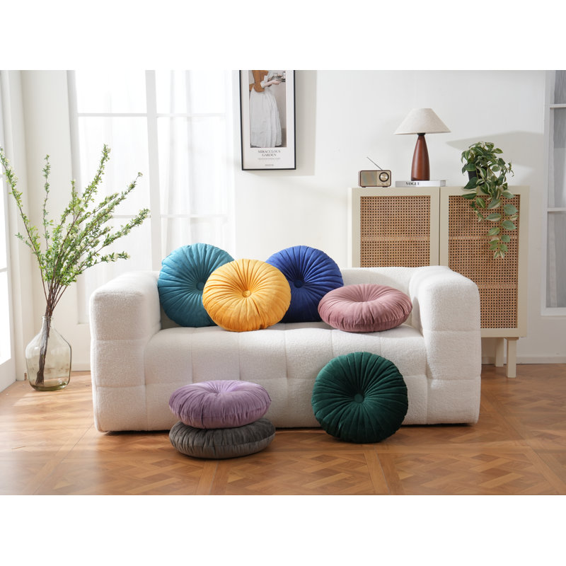 Coussin décoratif en velours 18 po , Vert