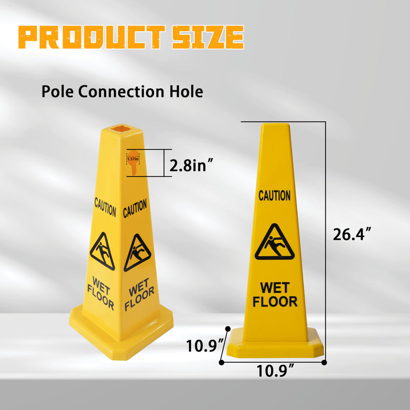 26" Commercial Caution Wet Floor Sign