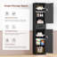 Grande armoire de salle de bain avec 4 tablettes, 2 portes et 1 tiroir-1447610514