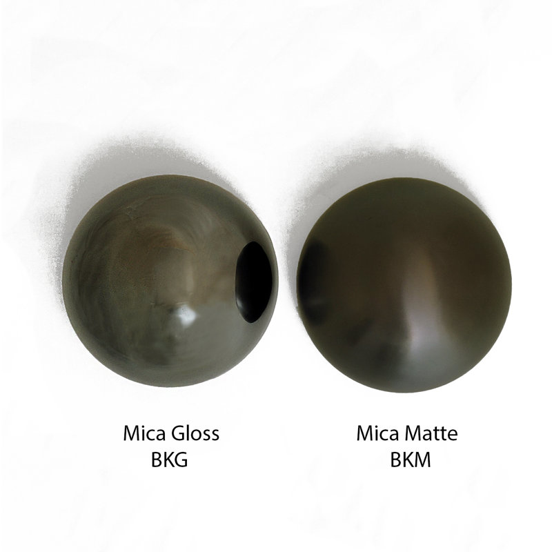 Demi-boule P 10 po, brillant mica, Lustre noir, H 10 po x l 10 po x P 5 po