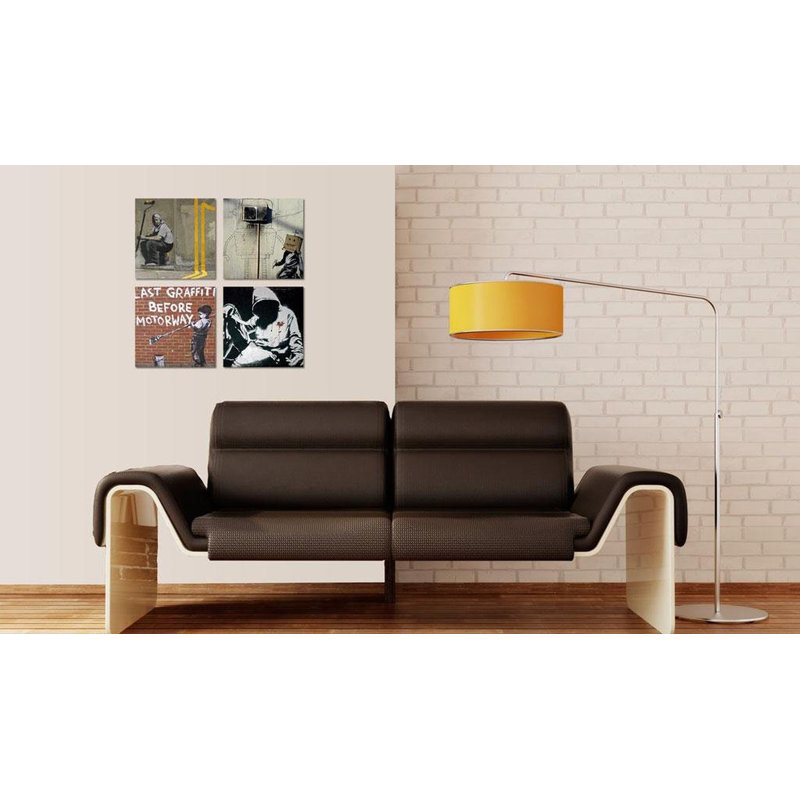 «Avsallar Banksy Composition Graffiti on Canvas», reproduction de 5 pièces, H 16 po x l 16 po x P 0,7 po