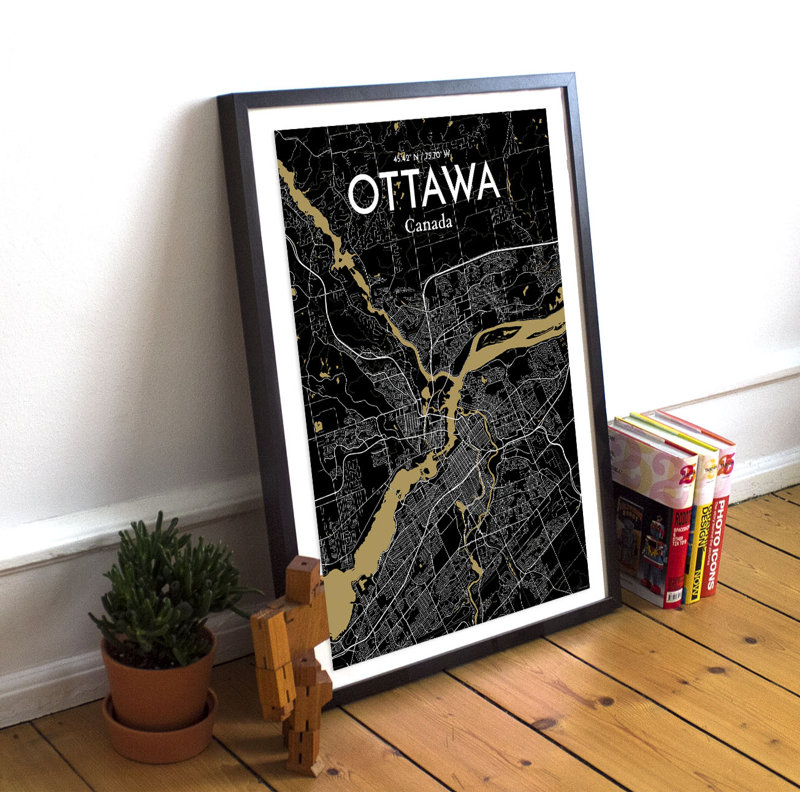 « ottawa city map », impression, H 20 po x l 16 po