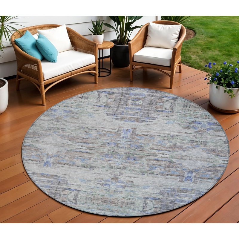 Tapis rond 8 po Taupe