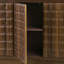 Armoire de rangement moderne à 4 portes avec portes géométriques 3D et garniture en métal