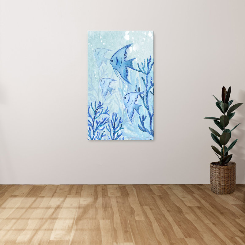 "Angel Fish II" par Marilyn Dunlap, reproduction sur toile, H 24 po x l 40 po x P 1,5 po