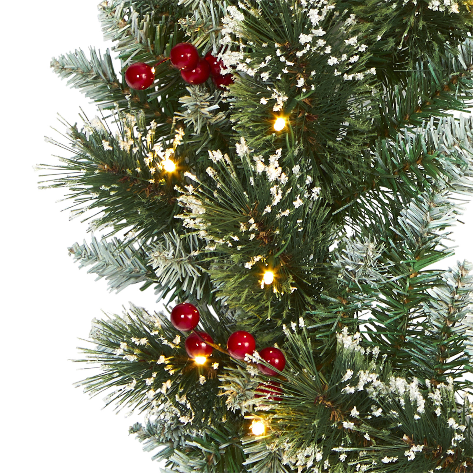 24'' Faux Pine Lighted Wreath