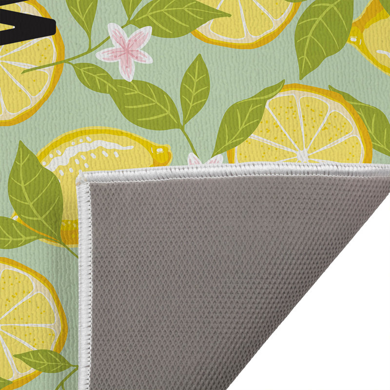 Paillasson Lemons, Menthe, L 34 po x L 21 po