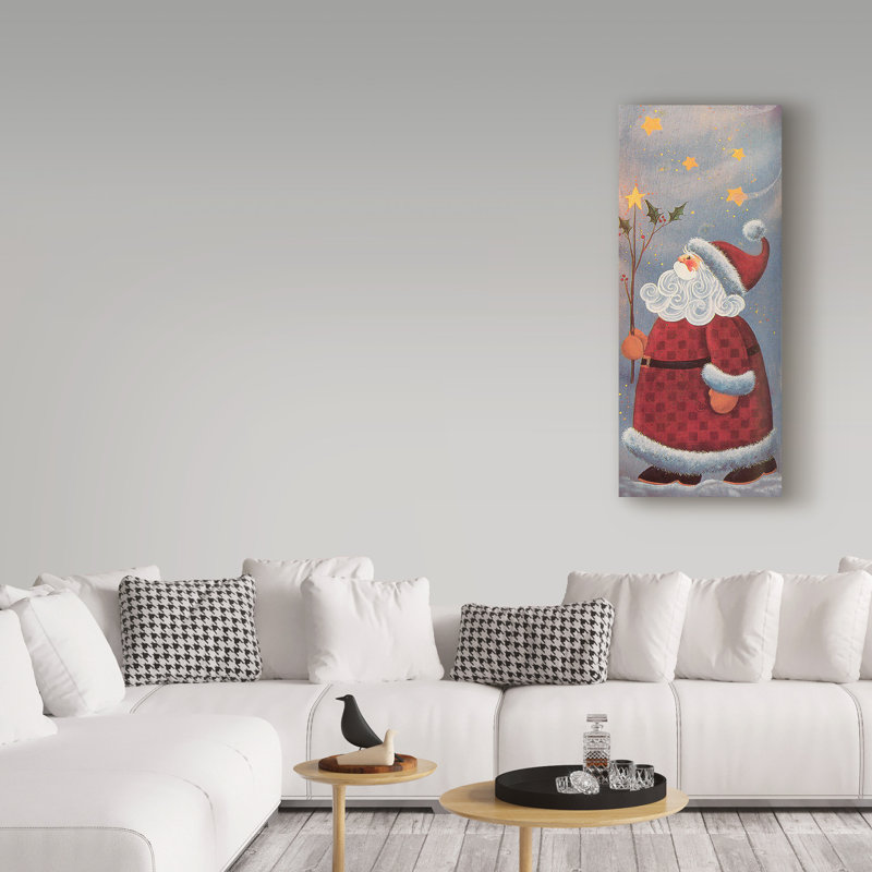 « pères noël holly branch », art sur toile, H 24 po x l 10 po x P 2 po