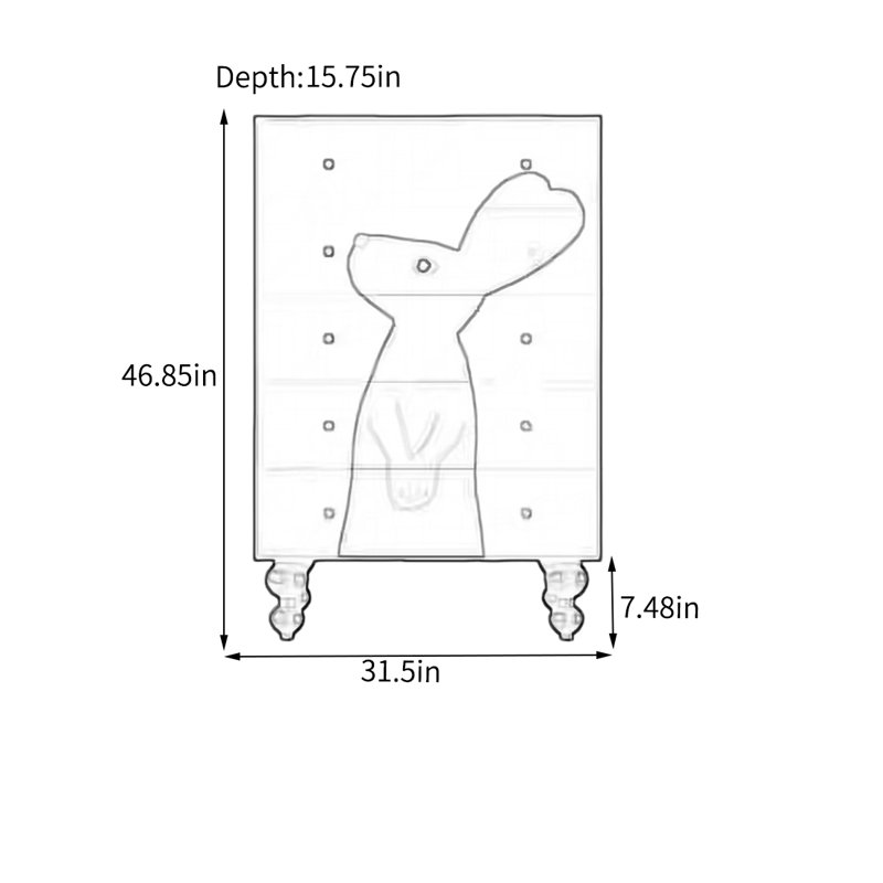 Élégante armoire de rangement à 5 tiroirs