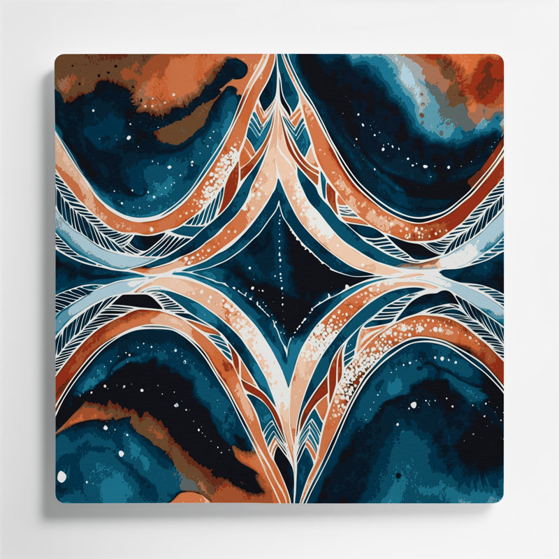 Art mural hawaïen à motifs kahiko gris, H 12 po x l 12 po