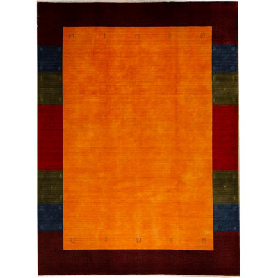 Hand-Knotted High-Quality Red and Orange Area Rug
