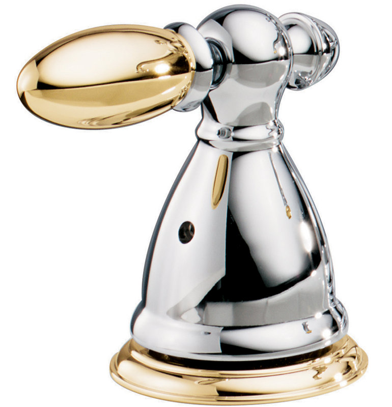 Petit levier victorien en métal, Chrome / laiton poli