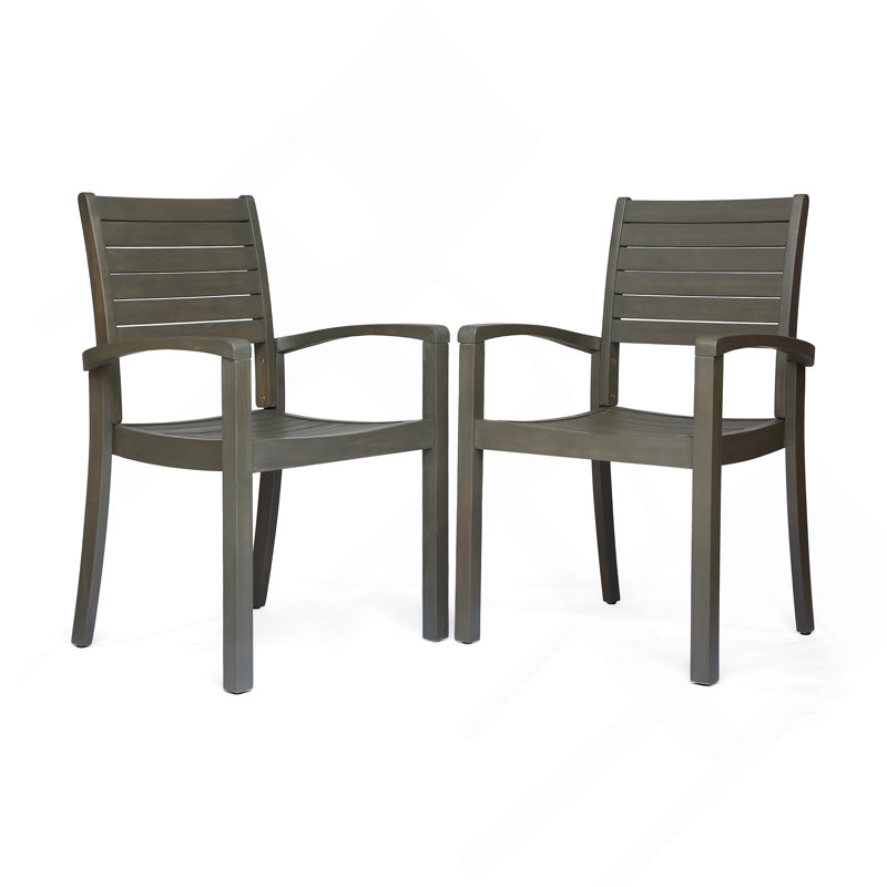 Chaises de salle à manger d'extérieur, gris, KD, Gris