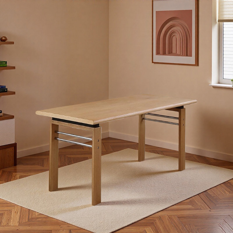 Bureau d'écriture rectangulaire en bois de frêne de haute qualité, H 29,52 po x l 62,99 po x P 31,49 po