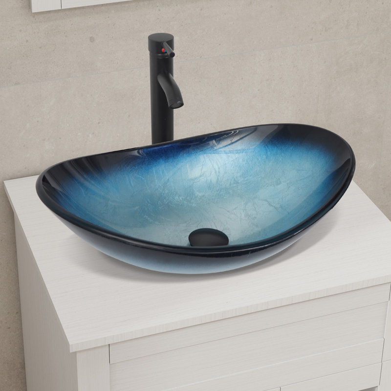 Romford 24 " W Freestanding Standard 1 Single Vanity Bathroom Vanity With Top with Mirror, Blue