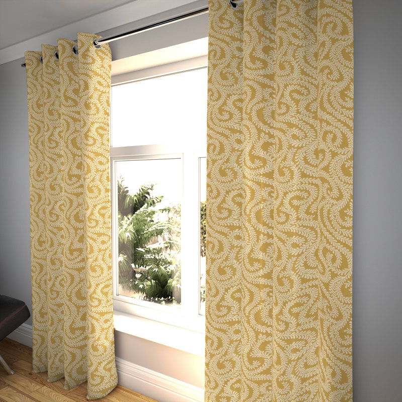 Holoman Blackout Curtain Pair, Ochre Yellow, Width 228 x Drop 137cm