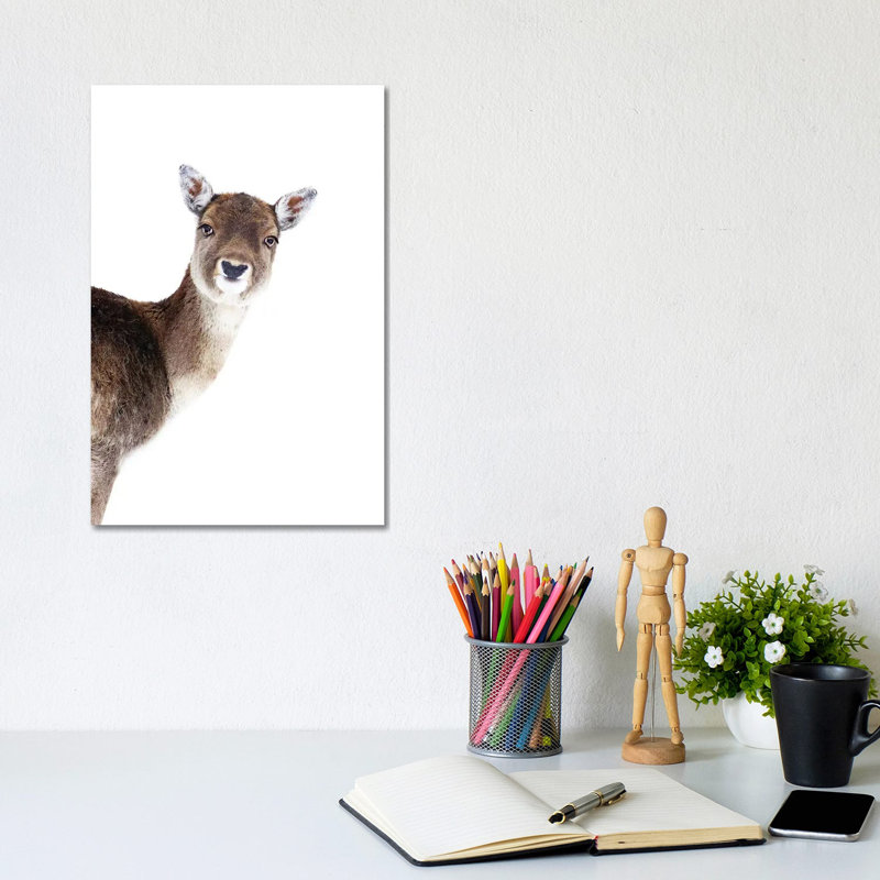 Deer Peekaboo by Monika Strigel - Wrapped Canvas Print, 20.32 cm H x 30.48 cm W