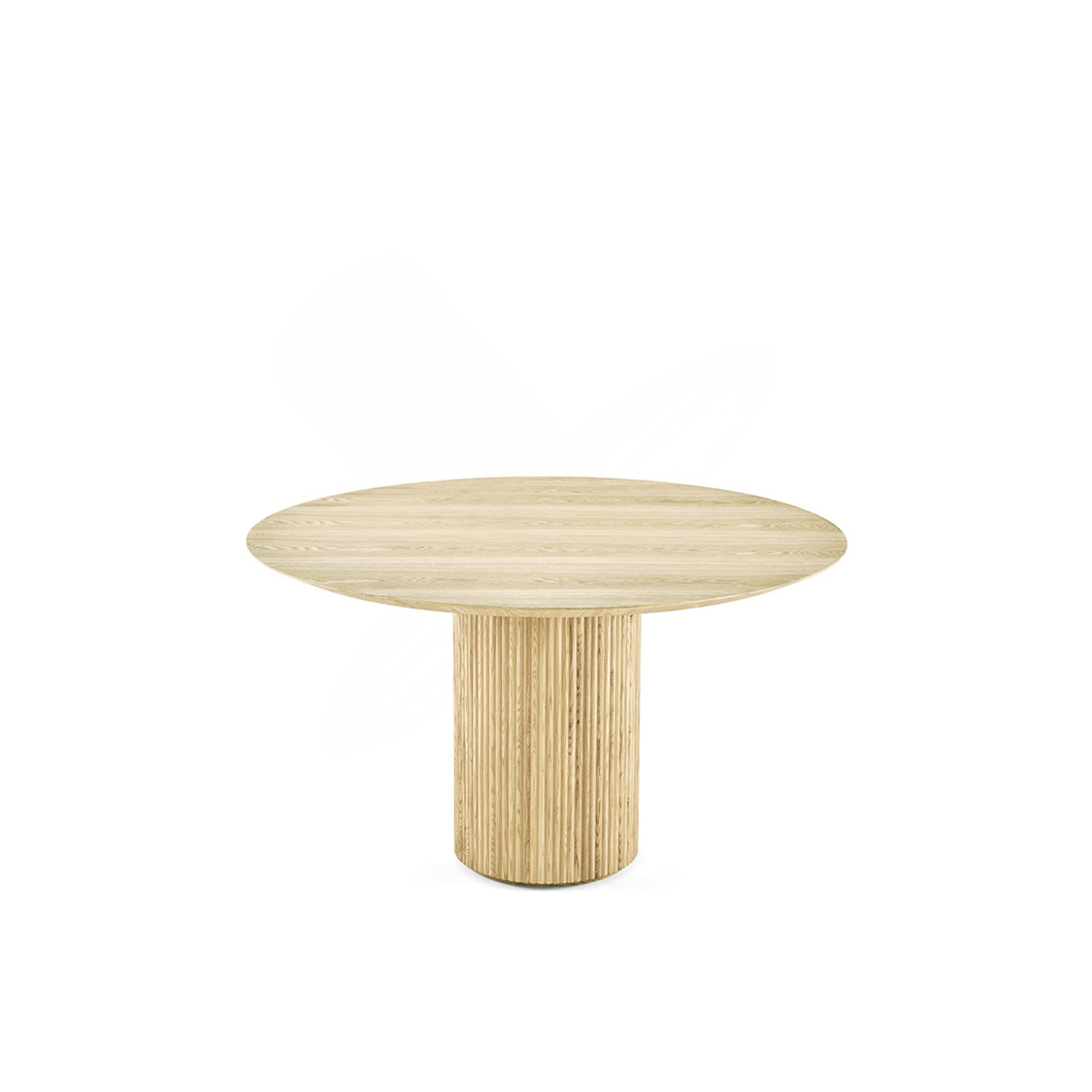 Curated visual reference: Visual Reference: George Oliver Fluted Natural Wood Round Dining Table