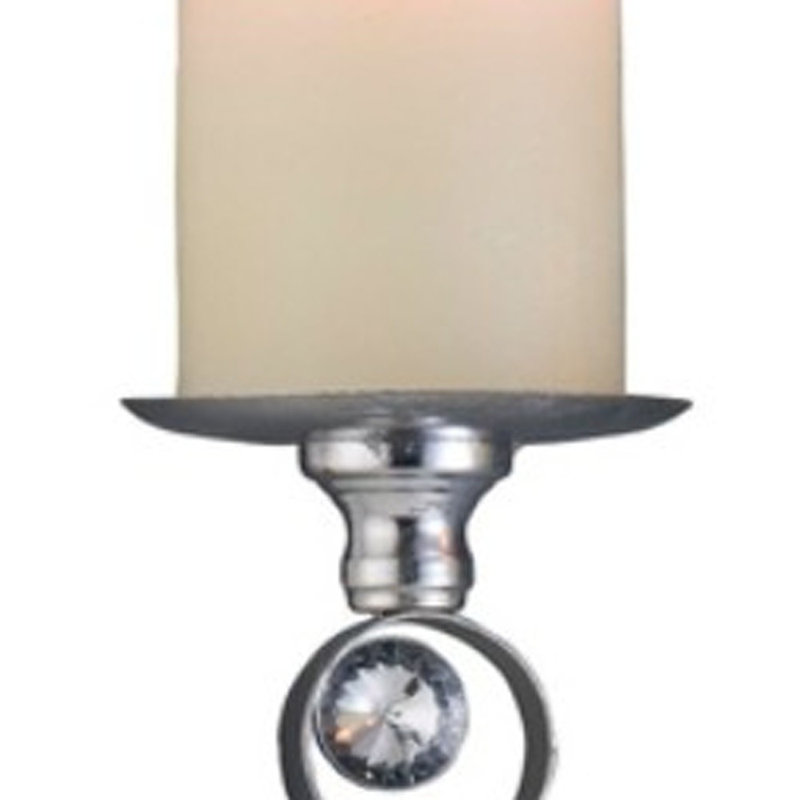 Ensemble de deux porte-bougies pilier de table bling argent et bleu