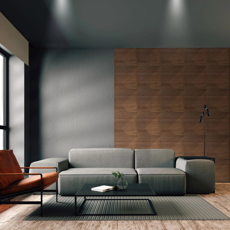 3D Wall Panels With Adhesive Included 19.6" Chevron Line Design Wall Paneling
