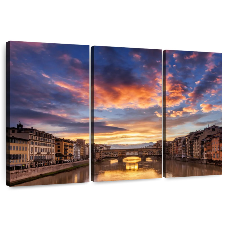 Lilie lever de soleil sur le Ponte Vecchio, H 20 po x l 33 po