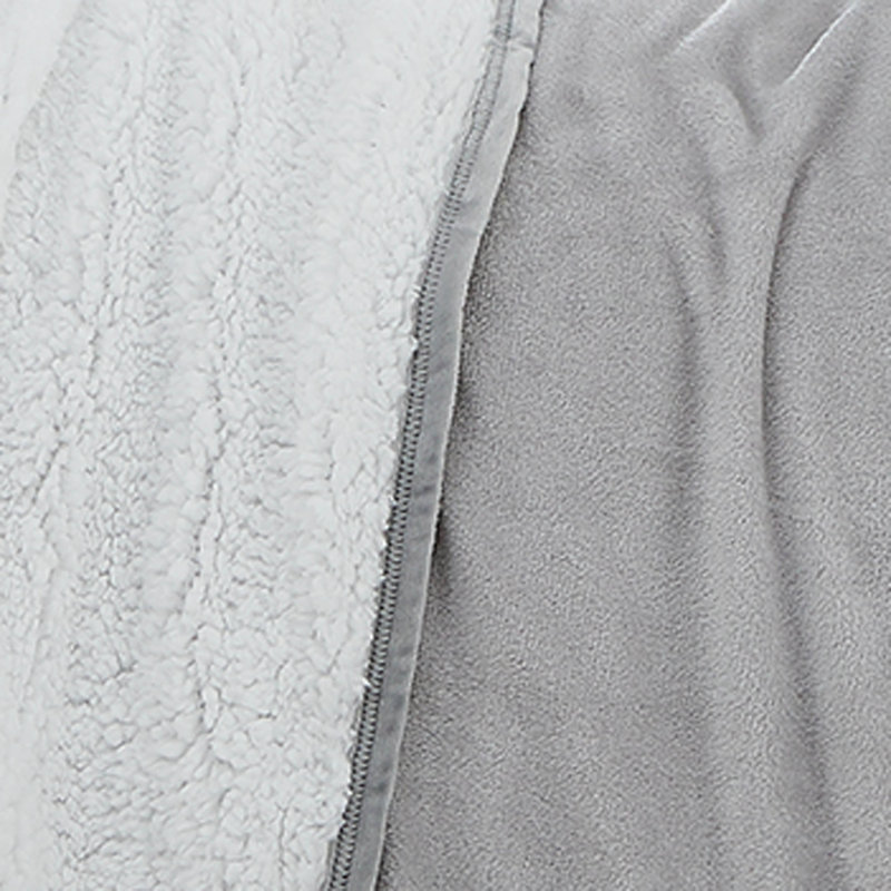  Oversized Sherpa Fleece Blanket, Twin, Grey