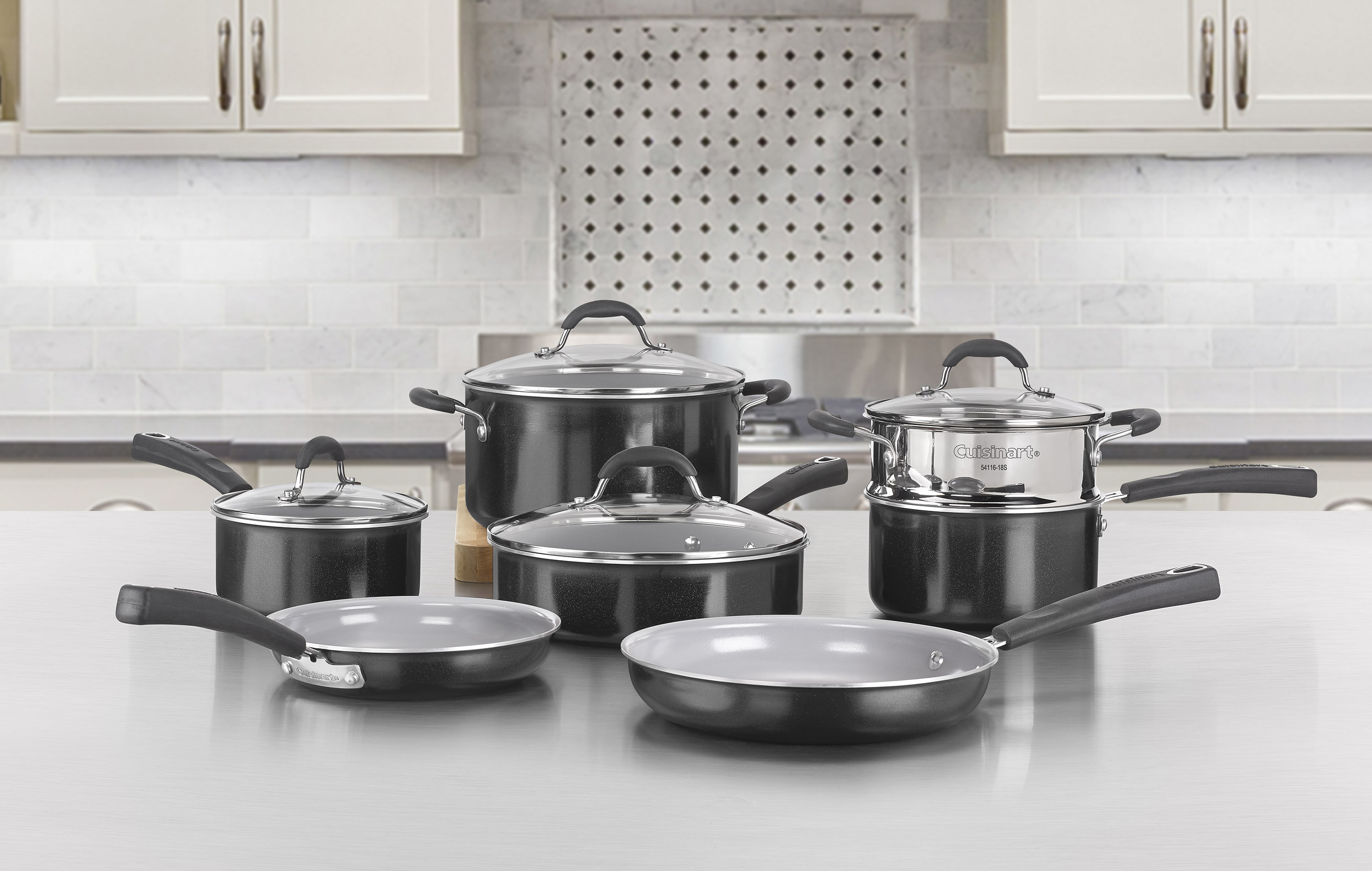 Real Living Non-Stick 14-Piece Rivet Handle Cookware Set