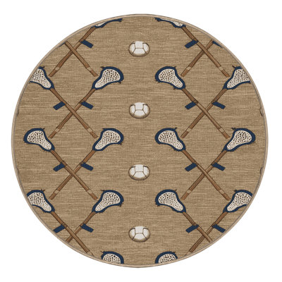 Washable Lacrosse Sports Area Rug