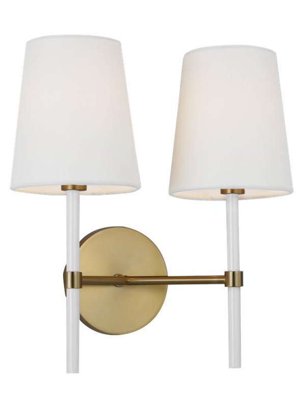 Monroe 2 - Light Armed Sconce, Burnished Brass