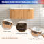 Meuble-lavabo de 36 po avec 2 tiroirs latéraux, meuble-lavabo mural en bois massif avec bordures courbes et courbes, lavabo en céramique blanc sans robinet, pré-assemblé, couleur noyer