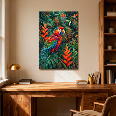 Animals Tropical Birds And Lush Foliage Pattern