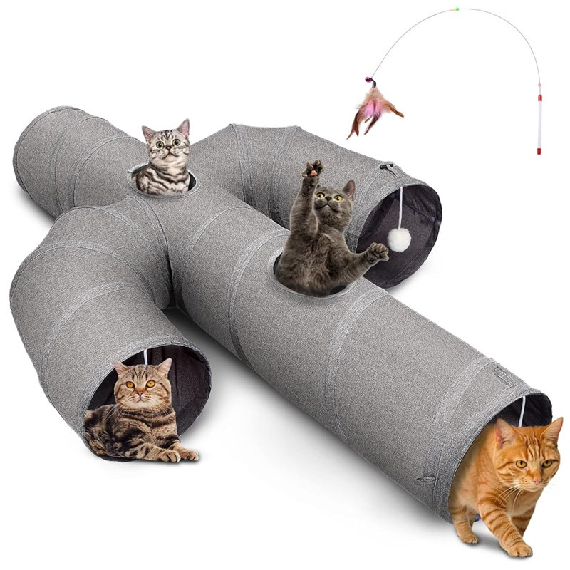 Tunnel de chat de 12 po de diamètre avec forme de cactus, H 10 po x L 59 po