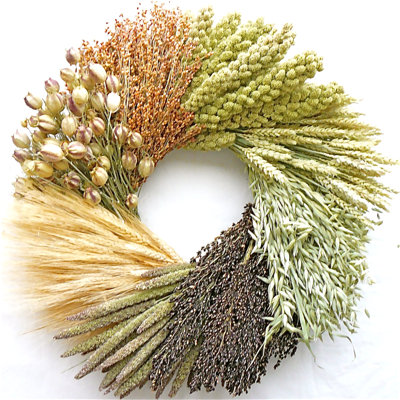 Handcrafted Dried Mixed Assortment Twig and Real Floral 22 " Wreath