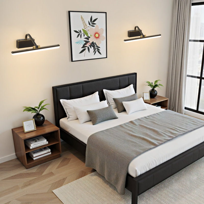 LED Flush Mounted Sconce, Matte Black