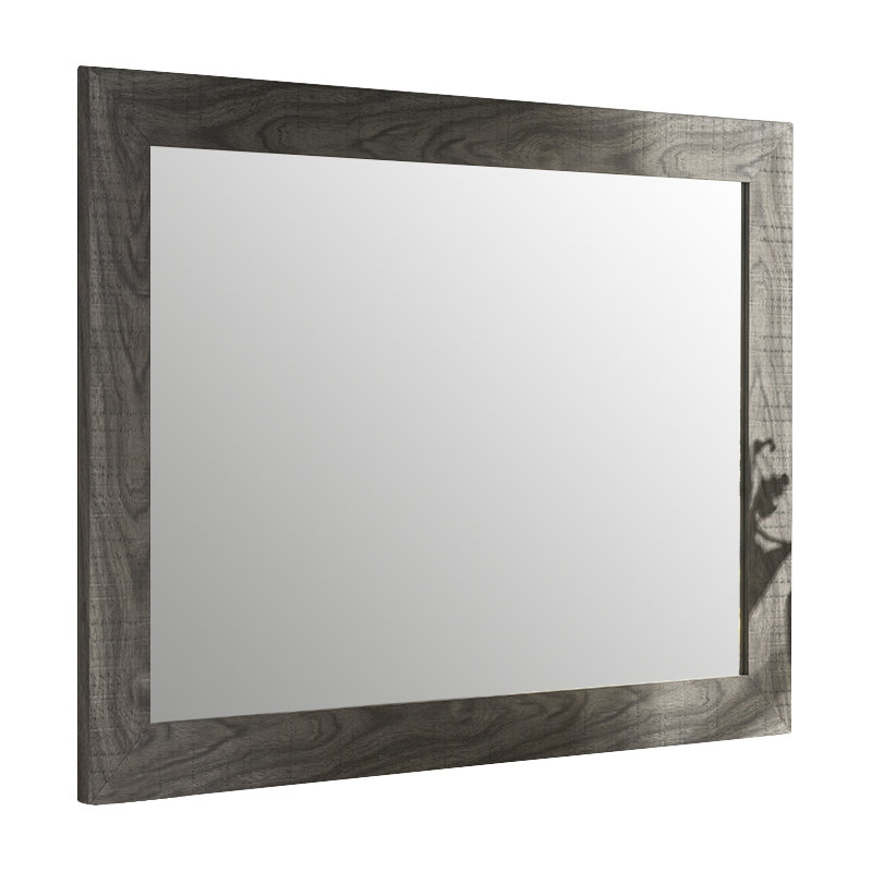 Masham Wood Flat Wall Mirror, 64cm H x 89.5cm W, Grey