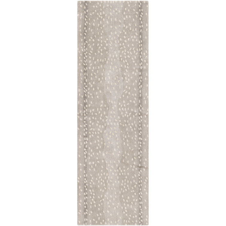 Rimma Animal Print Handmade Tufted Wool Light Gray/Taupe Area Rug