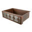 33" Hammered Copper Apron Front Single Basin Kitchen Sink w/ Fleur De Lis Design and Nickel Background