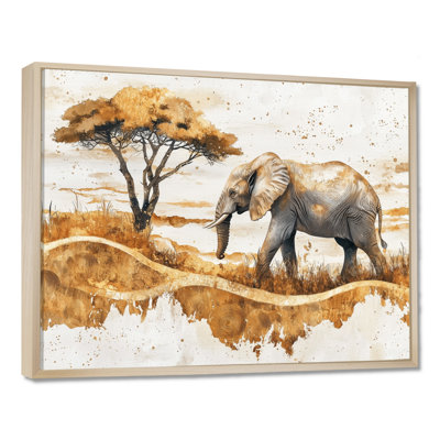 Éléphant d'Afrique Guercio majestueux dans les prairies I - éléphant, art mural