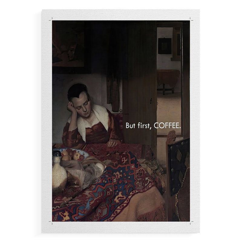 Masterful Snark - Coffee First - Impression sur toile seulement - NON-CADRE, H 27 po x l 18 po