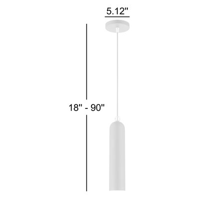 Luminaire suspendu cylindrique en métal 1 lumière à intensité variable Hanne