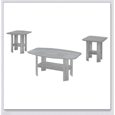 Stylish 3-Piece Table Set with Coffee, End, and Side Tables for Modern Living Rooms, Industrial Grey Finish