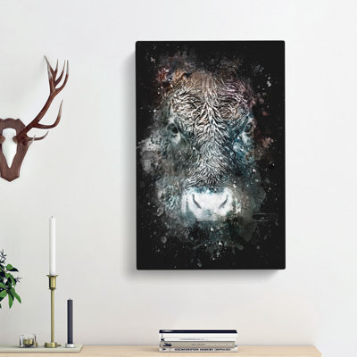 Colourful Bull Cow - Wrapped Canvas