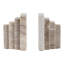 Serre-livres minimalistes et modernes en marbre superposé - Accessoire de décoration idéal pour les étagères, les bureaux et les bibliothèques - Lot de 2, 12,5 cm, beige et brun