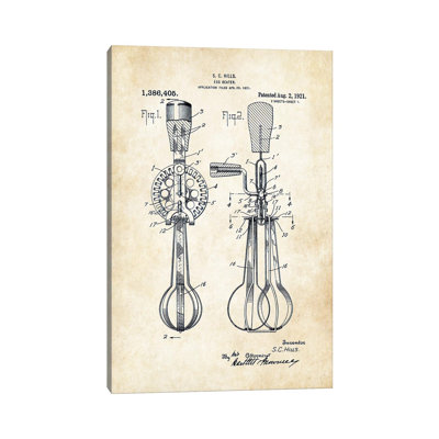 Egg Beater by Patent77 - Wrapped Canvas Painting