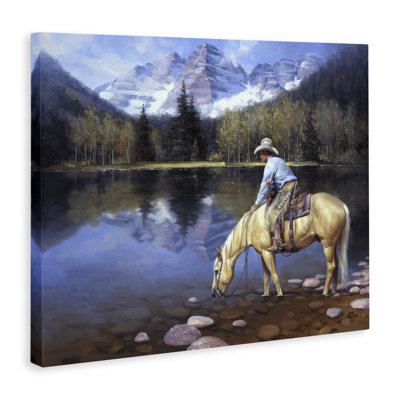«Cowboy & Horse at River's Edge», art mural par Jack Sorenson