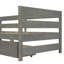Lit plateforme en L avec trois tiroirs de rangement