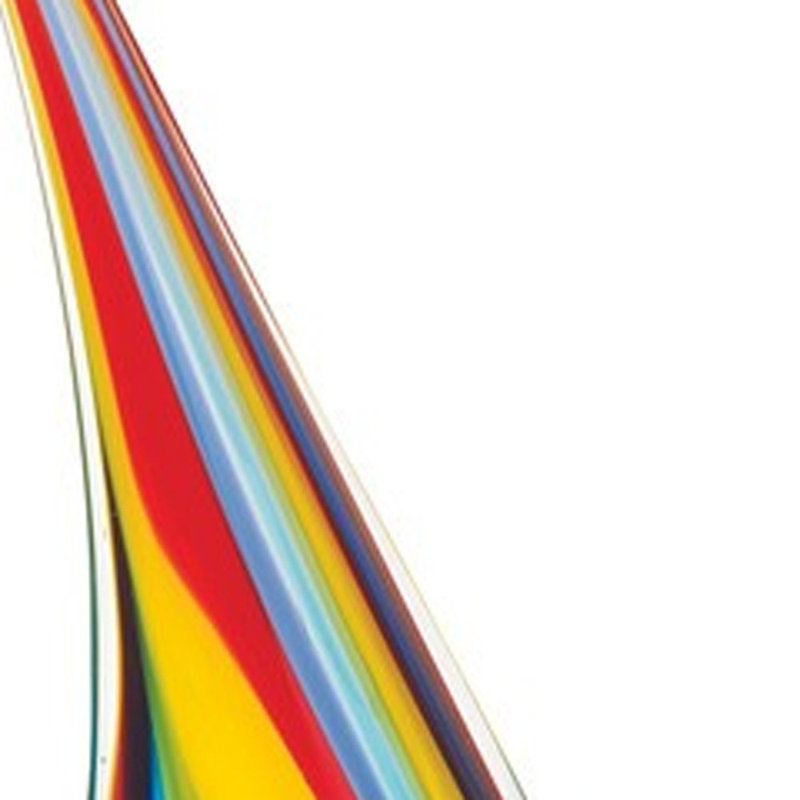 Murano Style Art Glass 13" Rainbow Sailboat