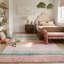 Tapis à rayures rose / vert pour enfants 4 pi x 6 pi (3 pi 11 po x 5 pi 10 po) Branch Branch Haze, tapis moderne, à poils moyens et résistant aux taches-308175498