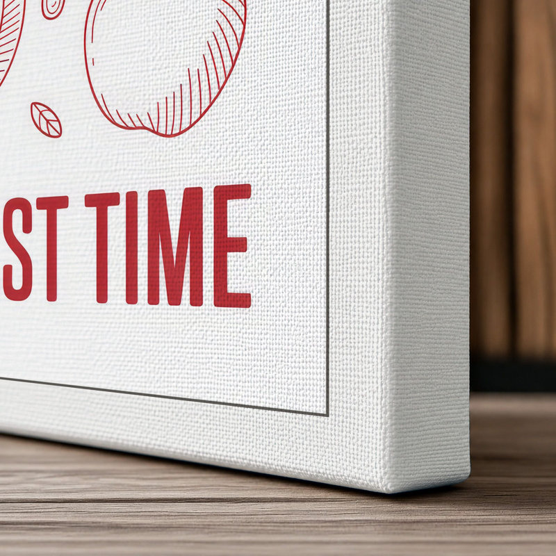 Breakfast Time Minimalist 1 Piece Wrapped Canvas Wall Art, 24x16 - 61.0 x 40.6 cm, White Border
