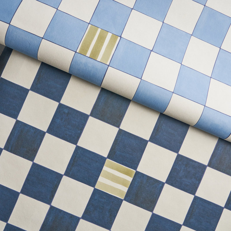 Schumacher x Backdrop Gambit Panel, Sky/Deep Navy